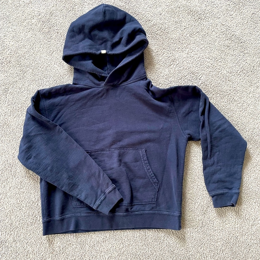 TKEES 100% Cotton Navy Blue Hoodie Sweatshirt Unisex Boys Girls Medium 11/12